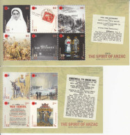 2015 New Zealand Spirit Of Anzac WWI Nurses Donkeys Cpl Set Of 2 Sheets MNH  @ BELOW FACE VALUE - Unused Stamps