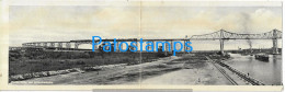 229305 GERMANY RENDSBURG HOCHBRÜCKE VIEW PARTIAL TRAIN & SHIP DOUBLE POSTAL POSTCARD - Other & Unclassified