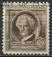 United States 1940. Scott #863 (U) Famous American Author, Samuel L. Clemans (Mark Twain) - Oblitérés