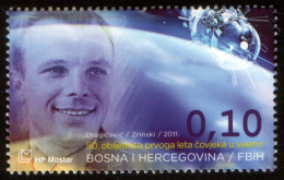 Bosnia Croatia 2011 Gagarin 50 Years Anniversary Space Russia, Stamp MNH - Bosnia And Herzegovina