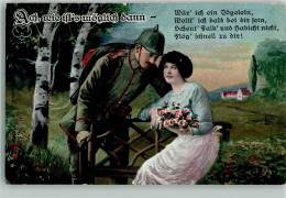 39883911 - Landser In Uniform Mit Seiner Liebsten Auf Einer Parkbank Unter Birken Feldpost 10. Bayer. Inf.-Div. - Guerra 1914-18