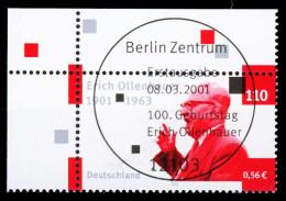 BRD 2001 Nr 2174 ZENTR-ESST ECKE-OLI X2CBB5E - Used Stamps