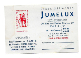 (Divers). Carte Visite Jumelux Jumel D'Egypte Paris Strasbourg - Pubblicitari