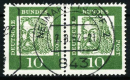 BRD DS BED. DEUT. Nr 350y Zentrisch Gestempelt WAAGR PAAR X580C1E - Used Stamps