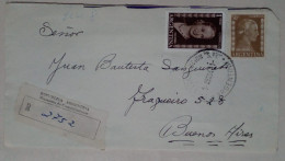 Argentine - Enveloppe Circulée Avec Des Timbres Thématiques D'Eva Perón (1954) - Famous Ladies