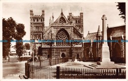 R109956 Exeter Cathedral. West Front. Valentine. No 220760. RP - Welt