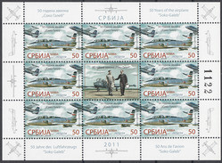 Serbia 2011  50 Years Anniversary Airplane Soko-Galeb Aircrafts Aviation, Mini Sheet MNH - Servië