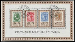 MALTA Block 8 Zentrisch Gestempelt X7BD632 - Malta