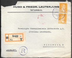 Turkey Istanbul Registered Cover Front Mailed To Germany 1936. 30K Rate Ataturk Stamps - Storia Postale