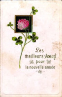 CPA - TRÈFLE QUATRE FEUILLE AVEC FLEUR ET FEUILLES - PORTE BONHEUR (057)_CP107 - Flowers
