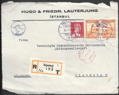 Turkey Istanbul Registered Cover Front Mailed To Germany 1936. 37 1/2K Rate - Cartas & Documentos