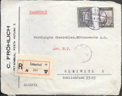 Turkey Istanbul Registered Cover Front Mailed To Germany 1934. 37 1/2K Rate - Briefe U. Dokumente