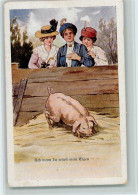12096211 - Schweine Drei Frauen Ruempfen Die Nase Ueber - Varkens