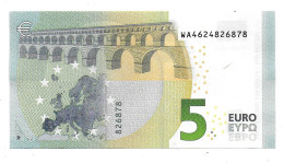 (Billets). 5 Euros 2013 Serie WA, W002H6 Signature 3 Mario Draghi N° WA 4624826878 UNC - 5 Euro