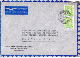 79049 - Schweiz - 1947 - 2@35Rp Landschaften A LpBf ZUERICH -> New York, NY (USA) - Briefe U. Dokumente