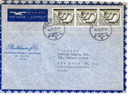79052 - Schweiz - 1957 - 3@30Rp Landschaften A LpBf HOCHDORF -> New York, NY (USA) - Cartas & Documentos