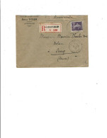 23 AUBUSSON Lettre Recommandée Cachet Manuel 9/12/1908 YT Semeuse 136 Cote 23€  187 - 1877-1920: Semi-Moderne