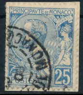 MONACO 1901 Nr 25 Gestempelt Briefstück X3AD766 - Used Stamps