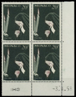 MONACO 1958 Nr 597 Postfrisch VIERERBLOCK ECKE-URE X3BA716 - Ongebruikt
