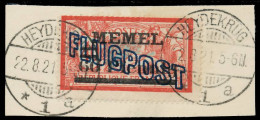 MEMEL 1921 Nr 41yIII Zentrisch Gestempelt Briefstück ATTEST X472D1A - Memelgebiet 1923