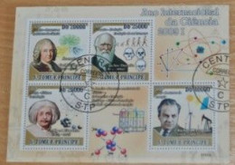 SAO TOME E PRINCIPE 2009, International Year Of Science, Scientists, Pharmacy, Mi #4035-8, Miniature Sheet, Used - Sonstige & Ohne Zuordnung