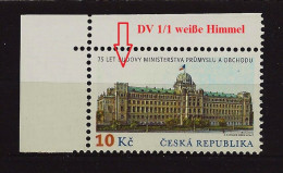 Czech Republic 2009 MNH ** Mi 593 Sc 3418 Ministry Building. Plate Flaw, Plattenfehler: DV1/1 - Nuovi