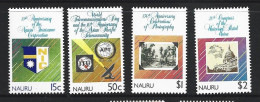 Nauru 1989 Anniversaries And Events Set Of 4 MNH - Nauru