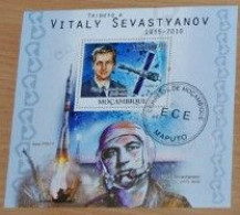 MOZAMBIQUE 2010, Vitaly Sevastyanov, Astronauts, Mi #B384, Souvenir Sheet, Used - Otros & Sin Clasificación