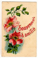 CPA - " SOUVENIR D'AMITIÉ " ÉGLANTINES GAUFRÉE (1332)_CP436 - Fleurs