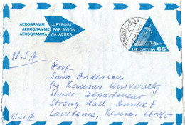 79058 - Schweiz - 1964 - 65Rp GAAerogramm BASEL -> Lawrence, KS (USA) - Briefe U. Dokumente