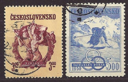 Czechoslovakia 1950 ⊙ Mi  606, 607 Sc 402, 403 Ski Champion For The Tatra Cup. Tschechoslowakei - Used Stamps