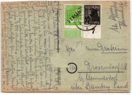 Berlin 1, 4 UR Auf Postkarte Als Mischfrankatur Portogerecht #JX586 - Autres & Non Classés