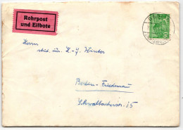 Berlin 56 Auf Brief Als Einzelfrankatur Rohrpost #JX596 - Sonstige & Ohne Zuordnung
