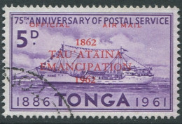 Tonga Official 1962 SGO12 5d Violet Emancipation Ovpt #1 FU - Tonga (1970-...)