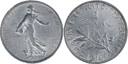 FRANCE - 1916- 1 Franc Semeuse - ARGENT 835‰ - 20-036 - 1 Franc
