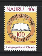 Nauru 1987 Congregational Church Single MNH - Nauru