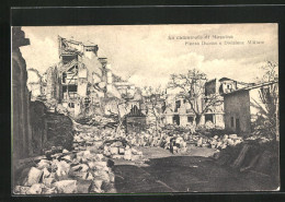 AK Messina, La Catastrofe, Piazza Duomo E Divisione Militare, Erdbeben  - Rampen