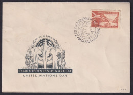 .Yugoslavia, 1956-10-24, Serbia, Beograd, United Nations Day, Special Postmark & Cover - Altri & Non Classificati