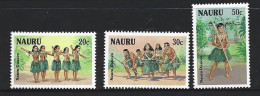 Nauru 1987 Dancers Set Of 3 MNH - Nauru