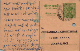 India Postal Stationery Ashoka 10p To Jaipur - Ansichtskarten