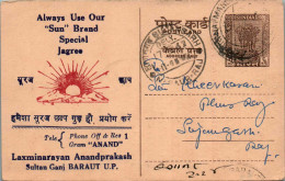 India Postal Stationery Ashoka 6p Laxminarayan Anandprakash Baraut - Ansichtskarten