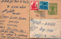 India Postal Stationery Ashoka 10p Train - Postcards