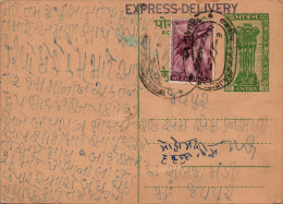 India Postal Stationery Ashoka 10p Plane - Ansichtskarten