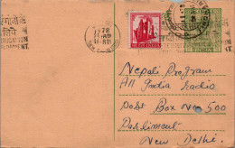 India Postal Stationery Ashoka 10p New Delhi Cds - Cartes Postales