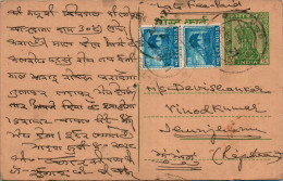 India Postal Stationery Ashoka 10p Train  - Postcards