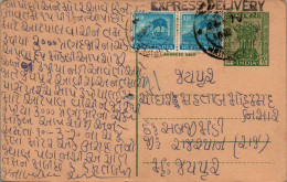 India Postal Stationery Ashoka 10p Train - Ansichtskarten