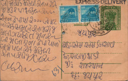 India Postal Stationery Ashoka 10p Train - Cartes Postales