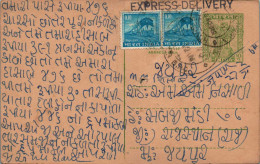 India Postal Stationery Ashoka 10p Train - Postcards