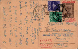 India Postal Stationery Ashoka 6p Bahu Lal Uttam Chand Jain Bandikui - Postcards