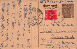 India Postal Stationery Ashoka 6p To Jaipur - Postales